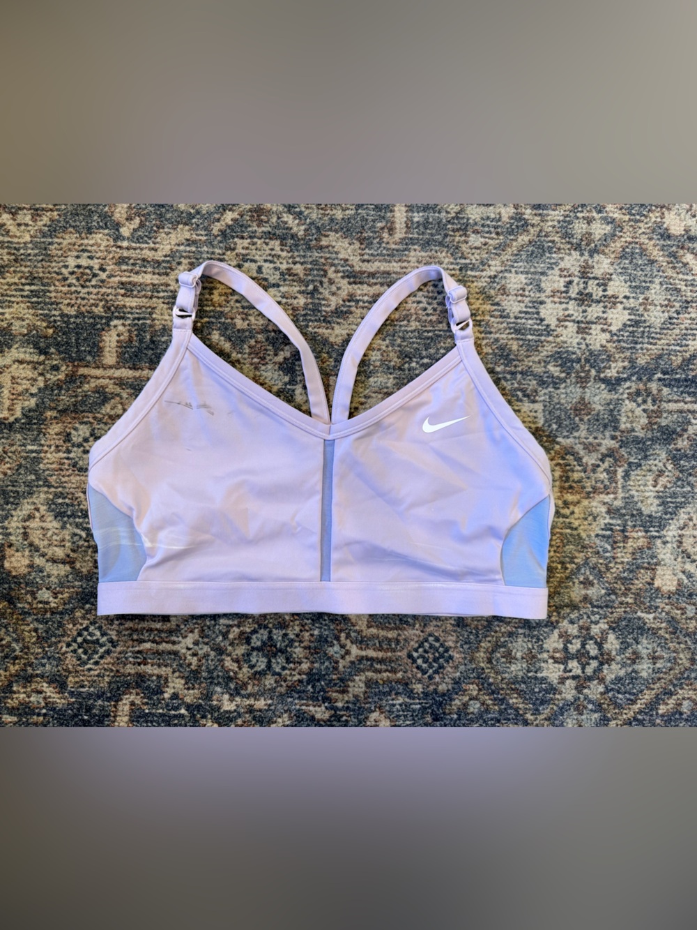 Nike Light Lavender Sports Bra with White Swoosh